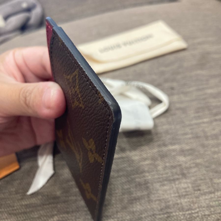 Louis Vuitton 路易威登 經典老花配桃色 卡片套 名片 二手商品-2