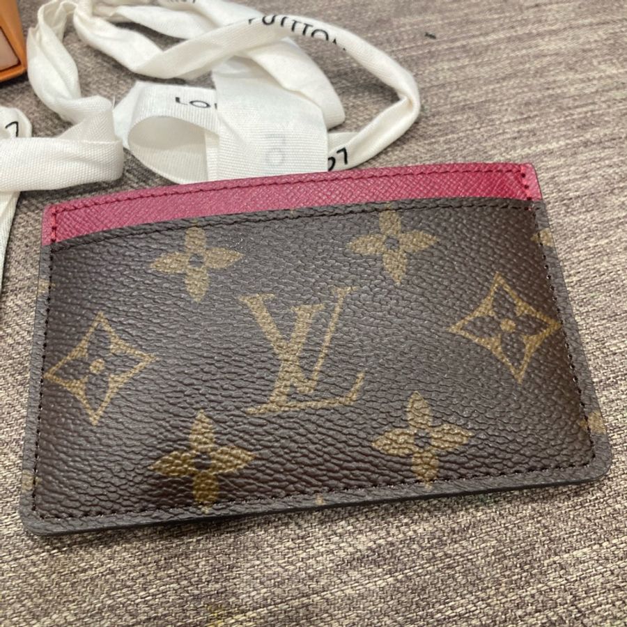 Louis Vuitton 路易威登 經典老花配桃色 卡片套 名片 二手商品-8