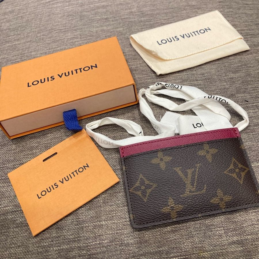 Louis Vuitton 路易威登 經典老花配桃色 卡片套 名片 二手商品-12