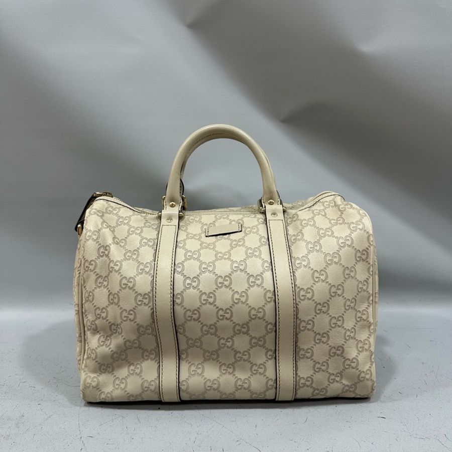gucci 193608 米白色GG牛皮壓紋 波士頓包 speedy30-0
