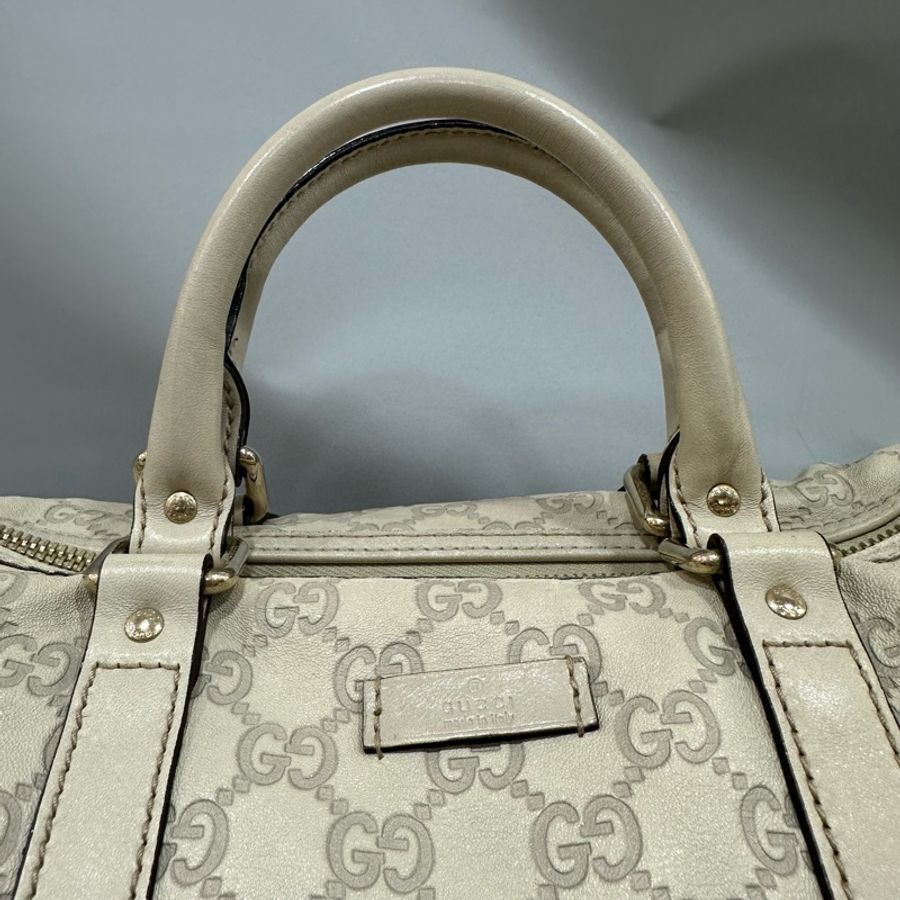 gucci 193608 米白色GG牛皮壓紋 波士頓包 speedy30-1