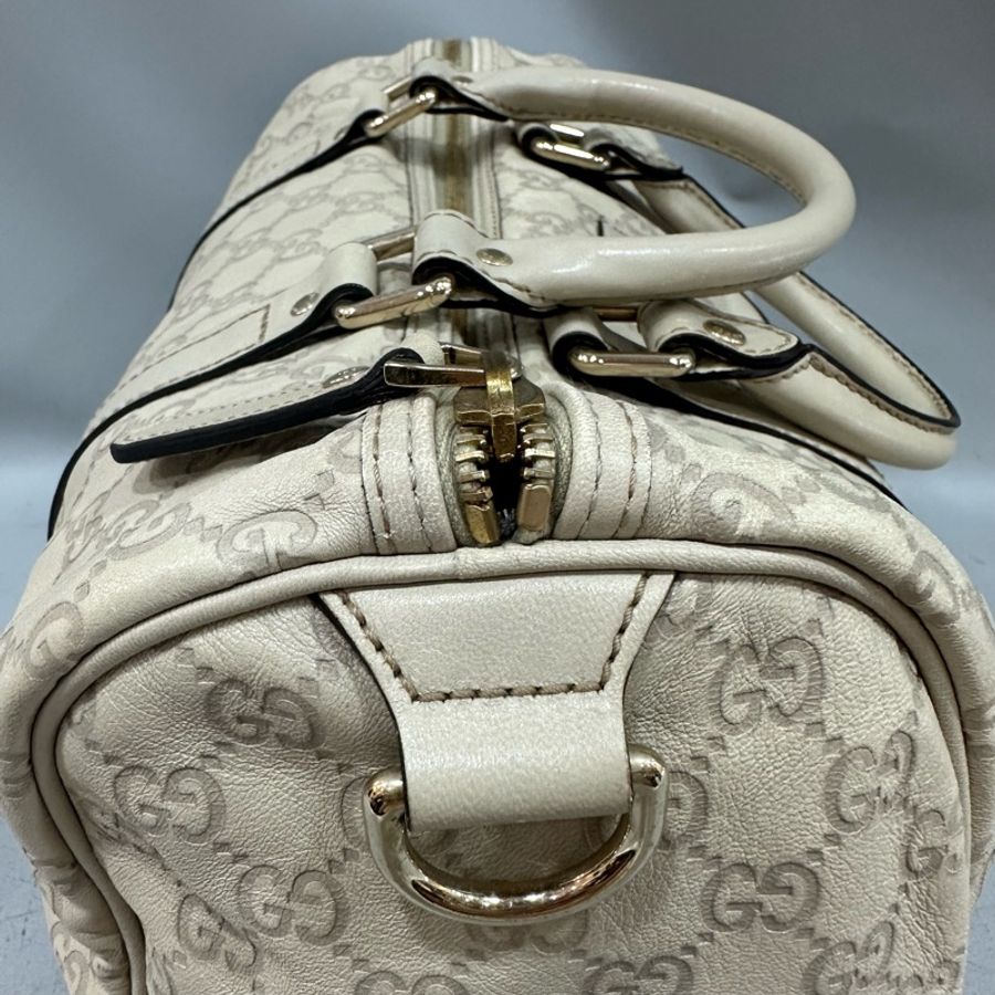 gucci 193608 米白色GG牛皮壓紋 波士頓包 speedy30-5