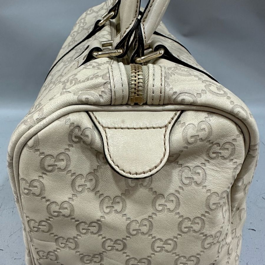 gucci 193608 米白色GG牛皮壓紋 波士頓包 speedy30-7