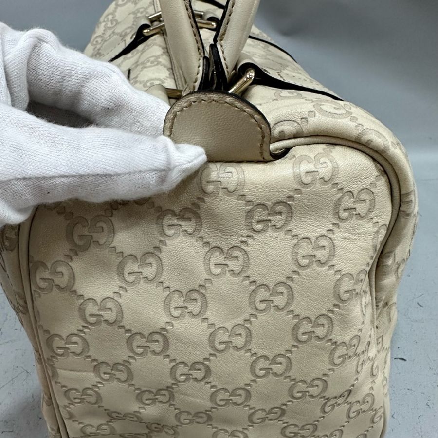 gucci 193608 米白色GG牛皮壓紋 波士頓包 speedy30-8