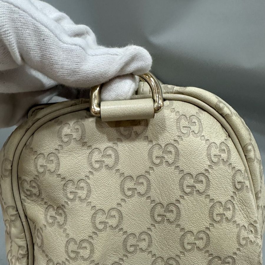 gucci 193608 米白色GG牛皮壓紋 波士頓包 speedy30-9