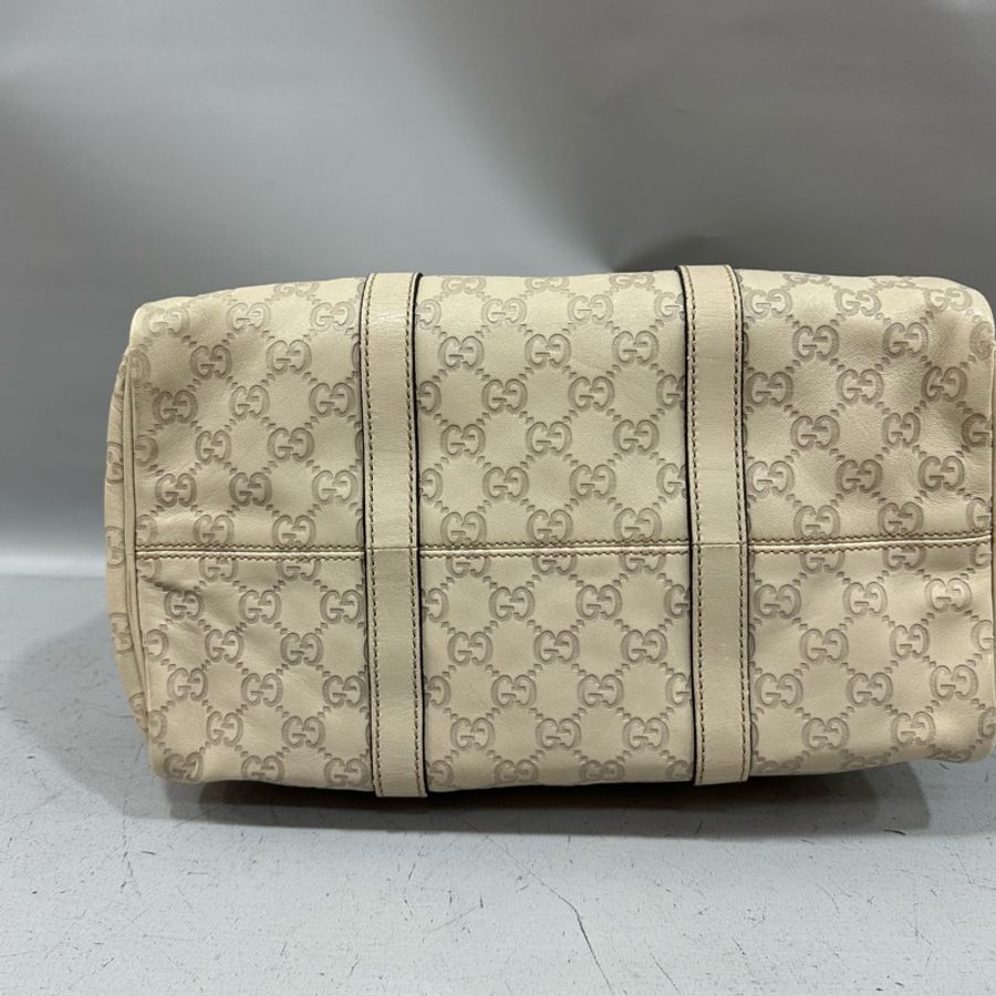 gucci 193608 米白色GG牛皮壓紋 波士頓包 speedy30-11