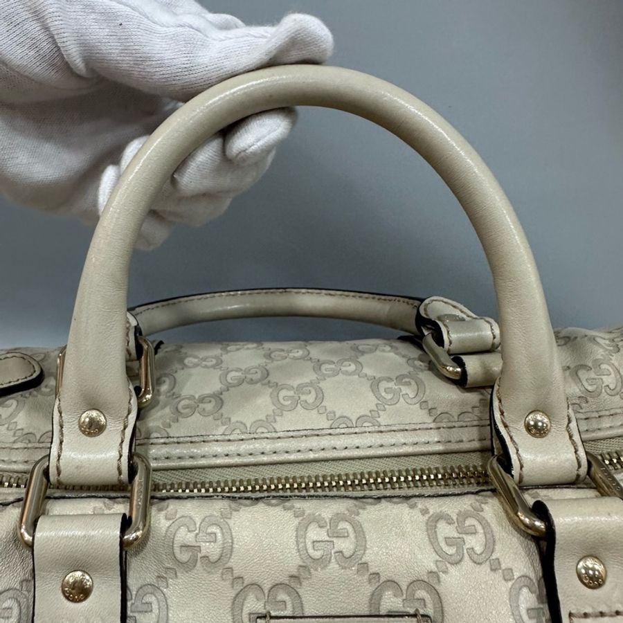 gucci 193608 米白色GG牛皮壓紋 波士頓包 speedy30-18