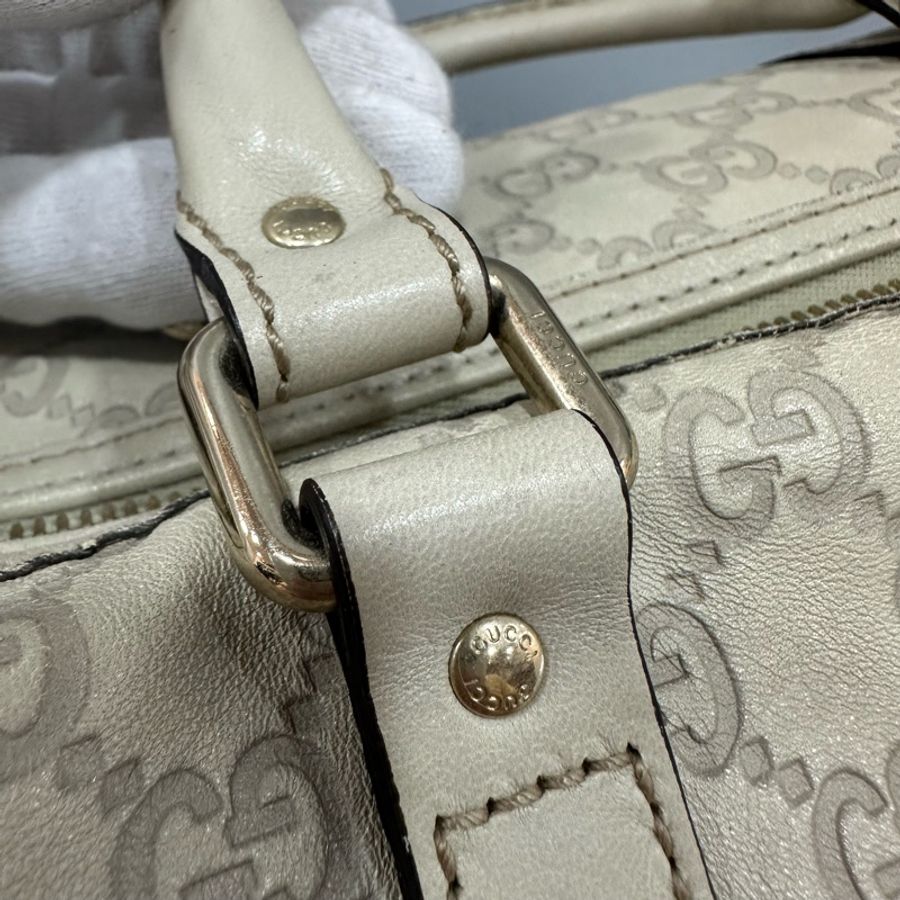 gucci 193608 米白色GG牛皮壓紋 波士頓包 speedy30-22