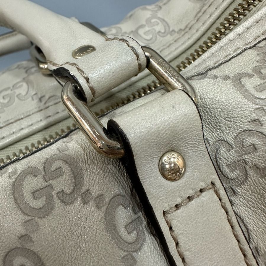 gucci 193608 米白色GG牛皮壓紋 波士頓包 speedy30-23