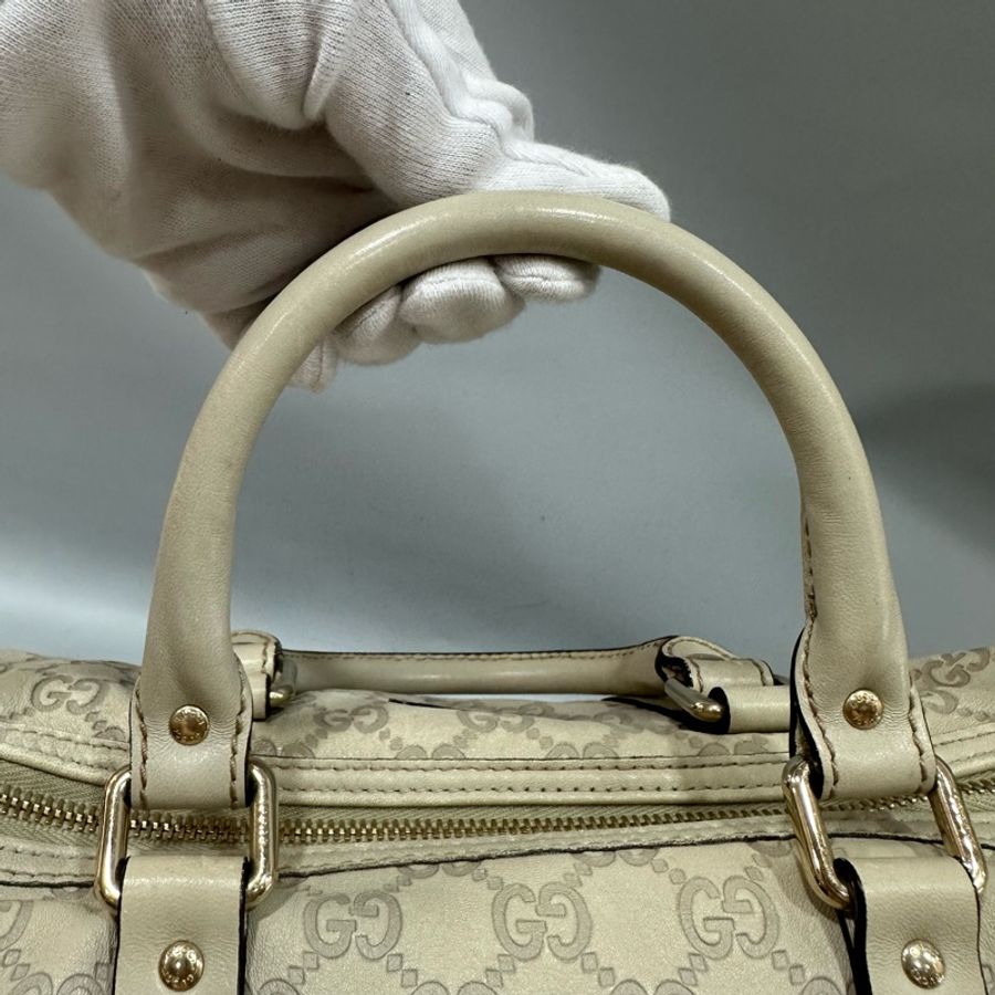 gucci 193608 米白色GG牛皮壓紋 波士頓包 speedy30-27