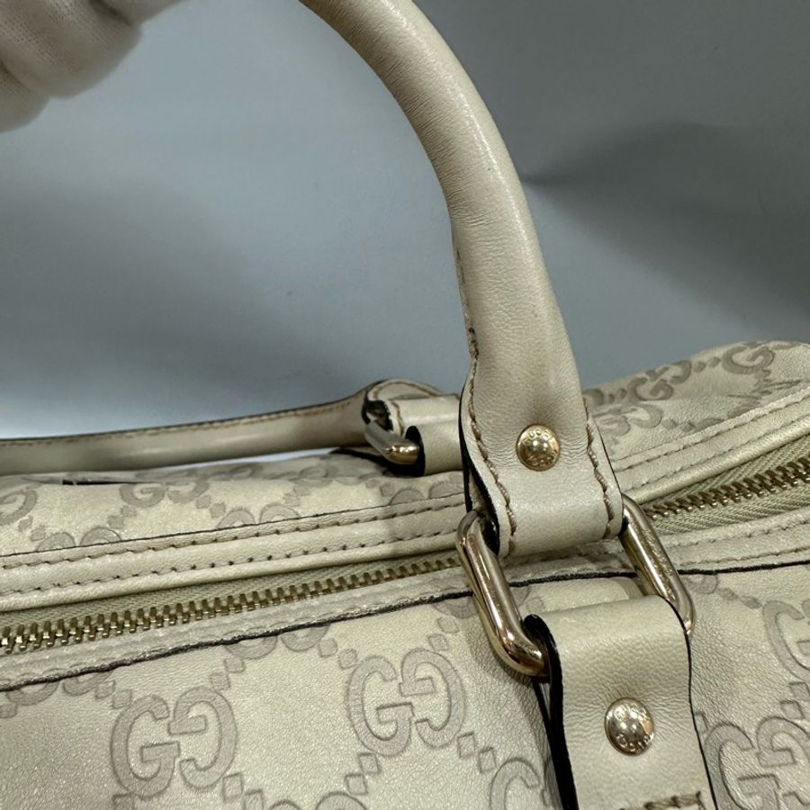 gucci 193608 米白色GG牛皮壓紋 波士頓包 speedy30-29
