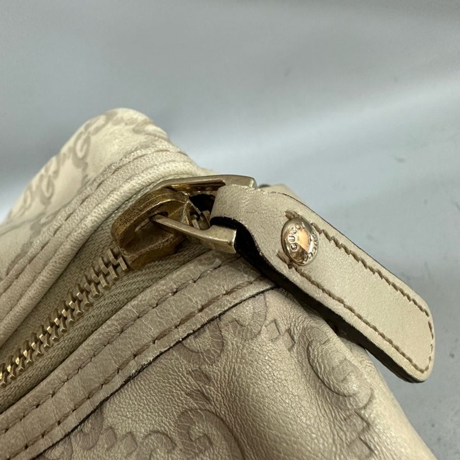 gucci 193608 米白色GG牛皮壓紋 波士頓包 speedy30-30