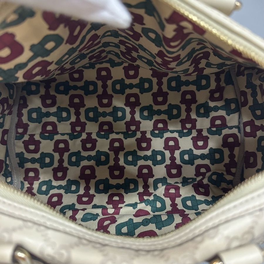 gucci 193608 米白色GG牛皮壓紋 波士頓包 speedy30-32