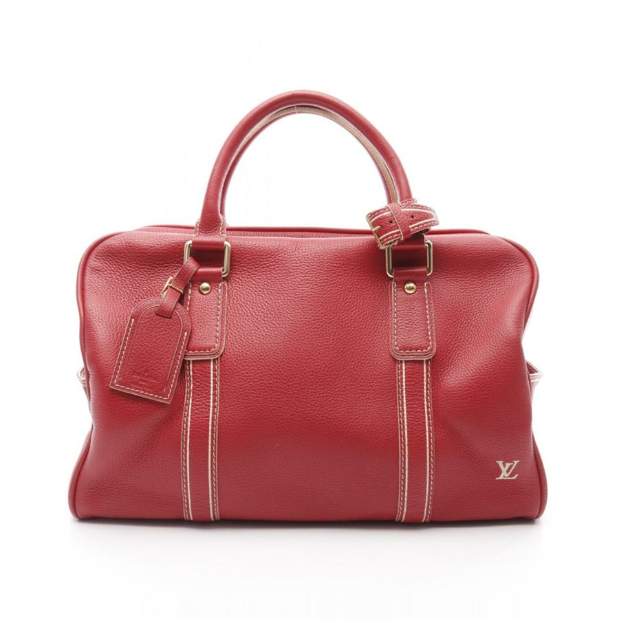 LOUIS VUITTON Carryall 波士頓包 M95140 皮革 紅色 紅色 二手 女士-0