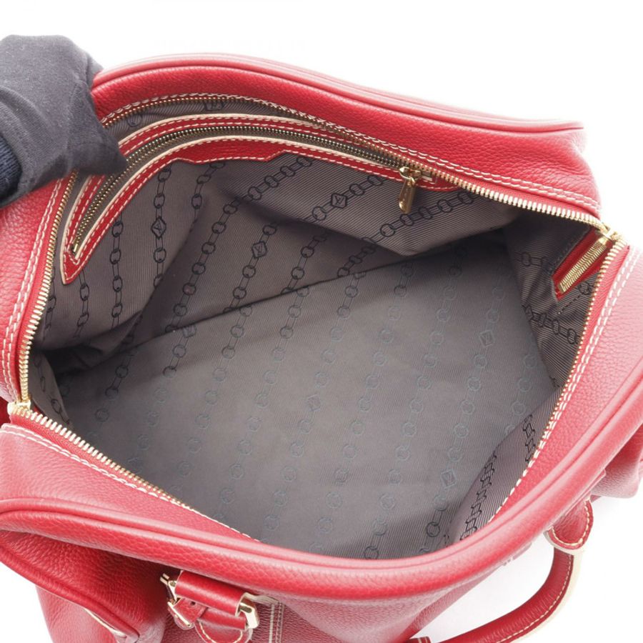 LOUIS VUITTON Carryall 波士頓包 M95140 皮革 紅色 紅色 二手 女士-2