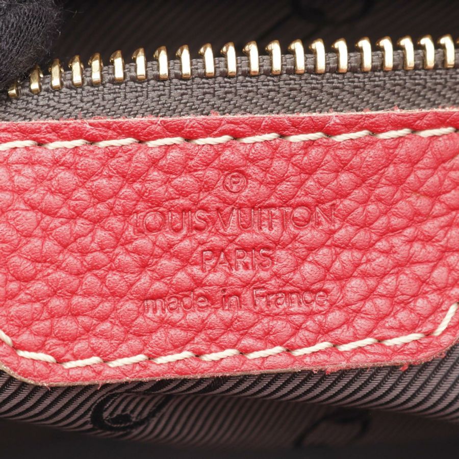 LOUIS VUITTON Carryall 波士頓包 M95140 皮革 紅色 紅色 二手 女士-3