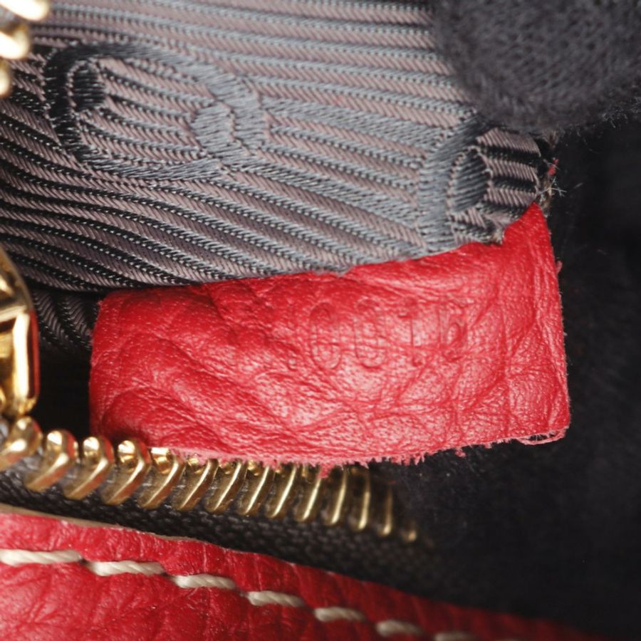 LOUIS VUITTON Carryall 波士頓包 M95140 皮革 紅色 紅色 二手 女士-4