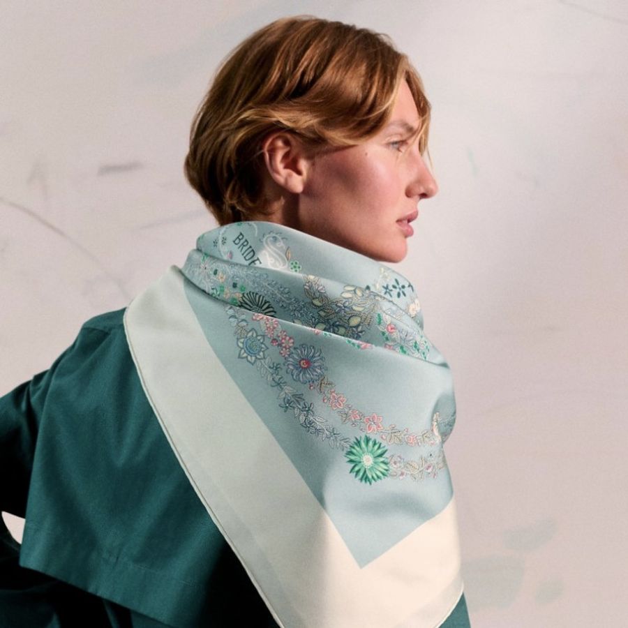 全新 HERMÈS 愛馬仕 Brides de Gala en Fleurs "華麗的韁轡花卉版" 90方巾-4