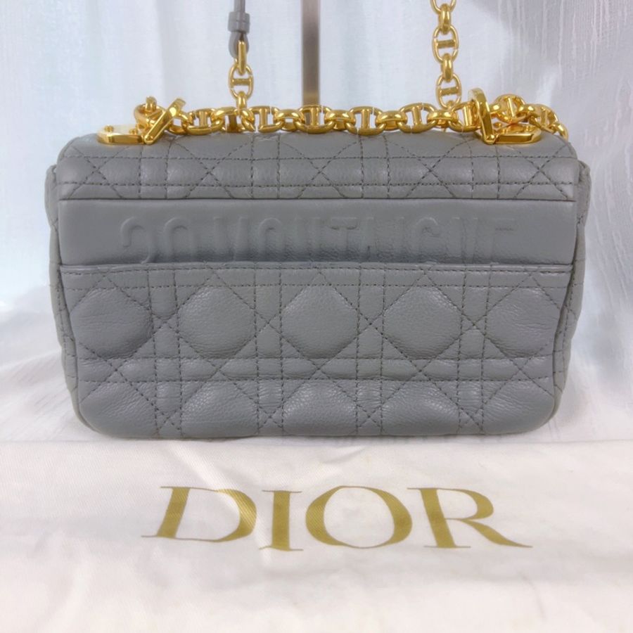 98新以上Dior 迪奧 Caro小號手袋 灰金經典配色 優雅又實用 可單肩可斜挎-2