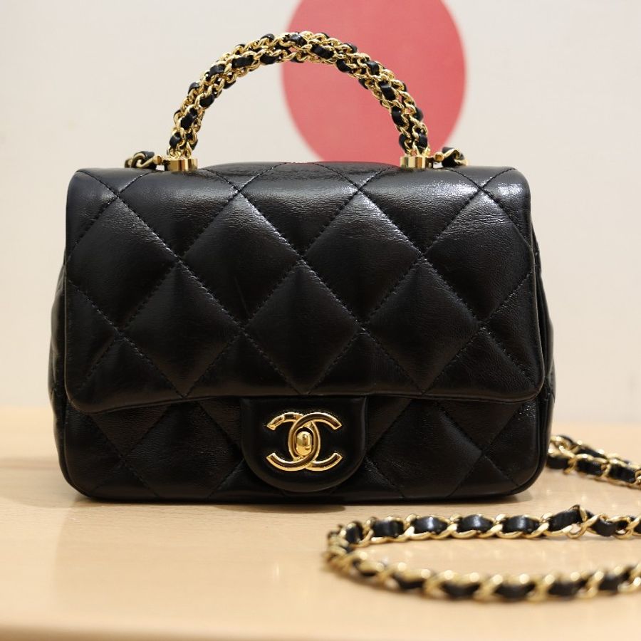 Chanel 24B 經典口蓋包 Mini Flap Bag✨芯片款-11