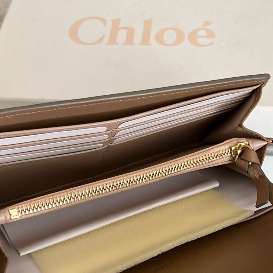CHLOE 雙層長夾錢包 焦糖色(全新未使用)-6