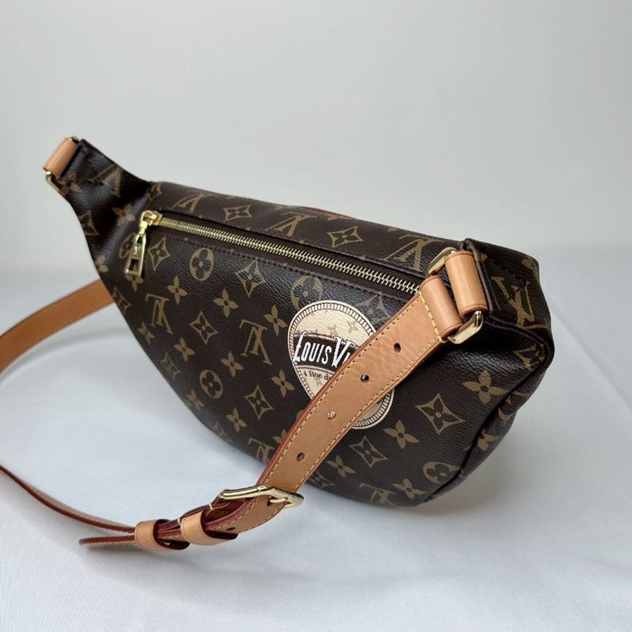LV 客製徽章塗鴉老花胸包-4