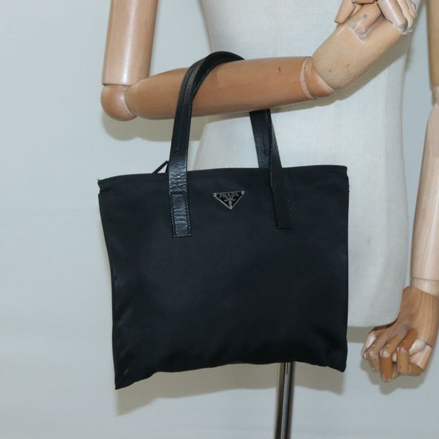 【日本直送】PRADA 尼龍手提包 黑色 銀色 正品 118620-21