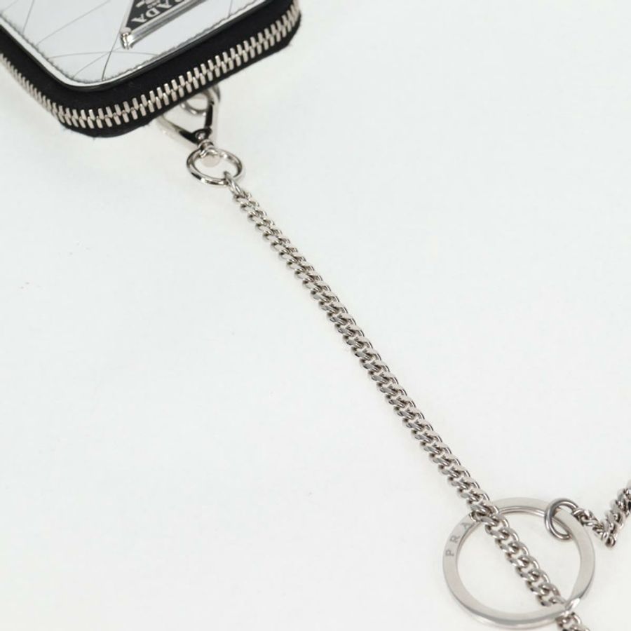 【日本直送】PRADA 項鍊肩帶包三角面板銀色款 Auth 118871M-7