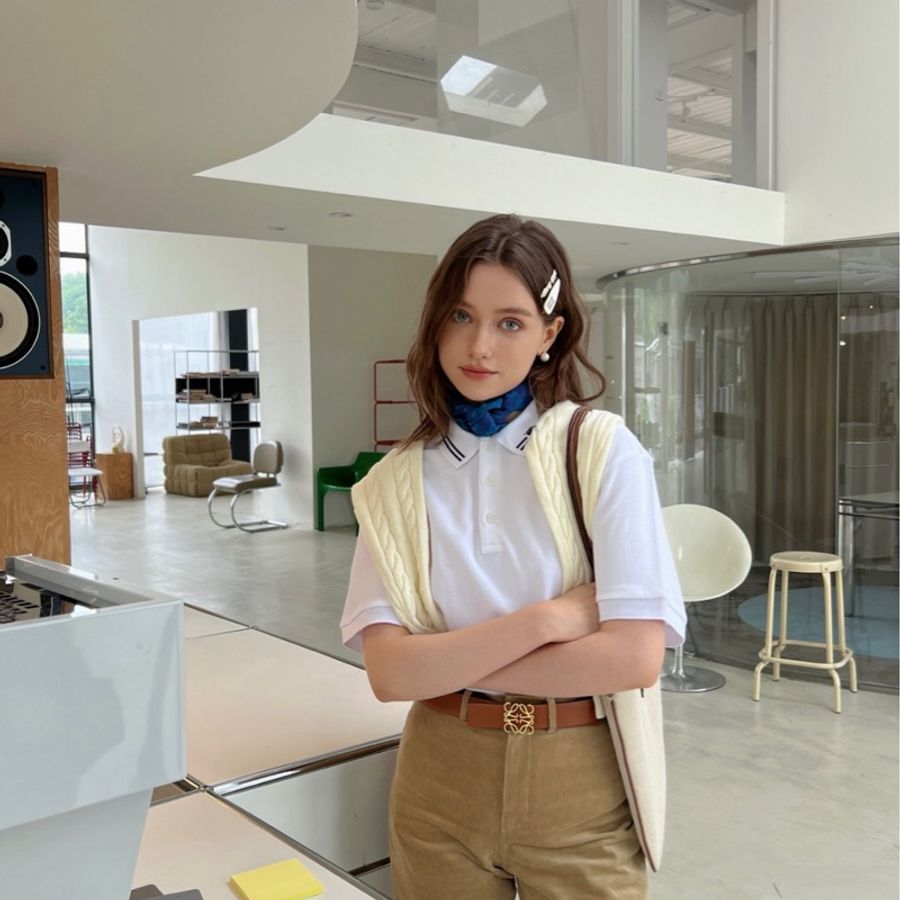 LOEWE羅意威 平滑扣 皮革 腰帶 棕色 寬約2.8cm 男女可用-1