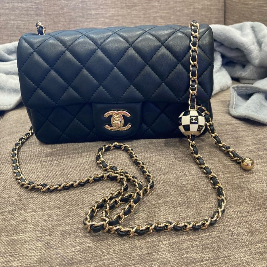 香奈兒chanel23c cf20 限定足球款 可調節 黑色-6