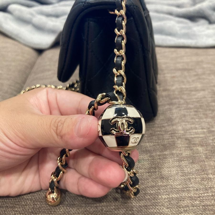 香奈兒chanel23c cf20 限定足球款 可調節 黑色-14
