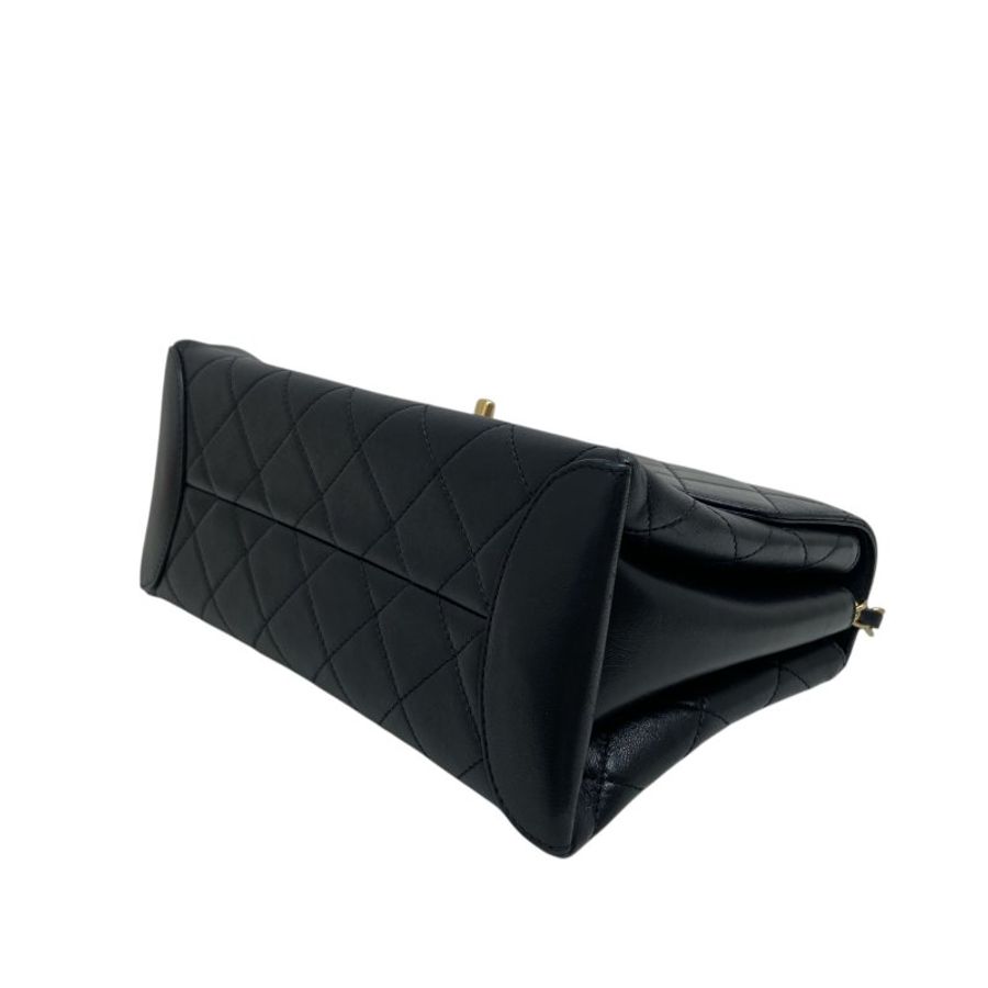 【CHANEL】黑色 Lambskin 金扣 手柄鏈條包 Chain Shoulder Bag（二手） J2541-5