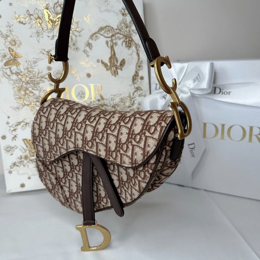 DIOR Saddle棕色緹花馬鞍包-2