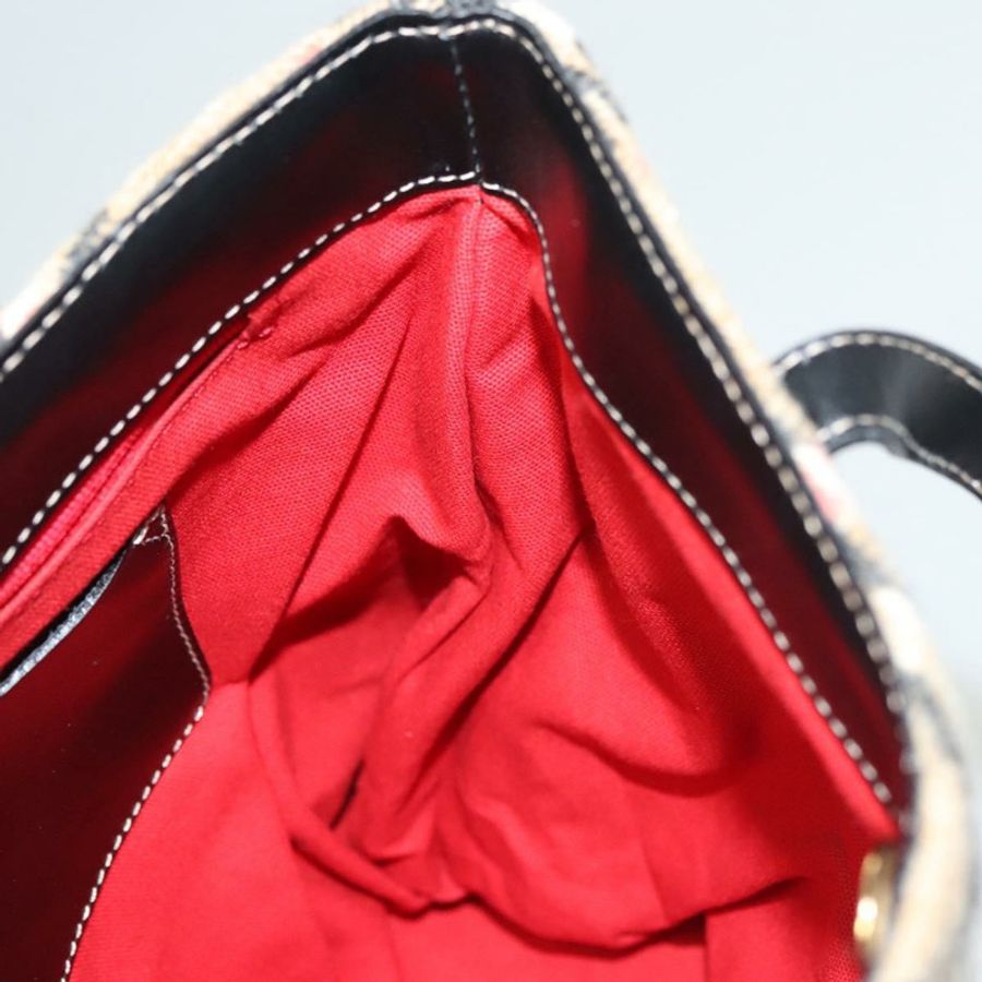 【日本直送】BURBERRY Nova 格紋手提包 羊毛 米色 金色 正品 124760-16