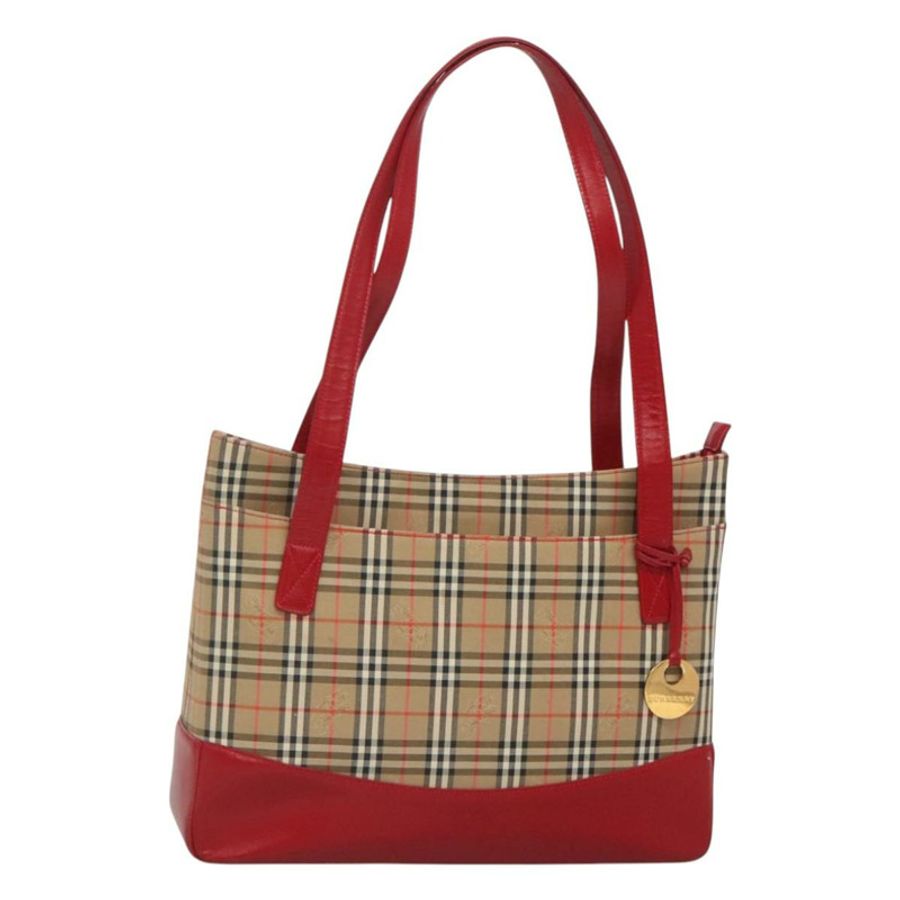 【日本直送】BURBERRY Nova 格紋手提包 帆布 米色 金色 正品 126264-0