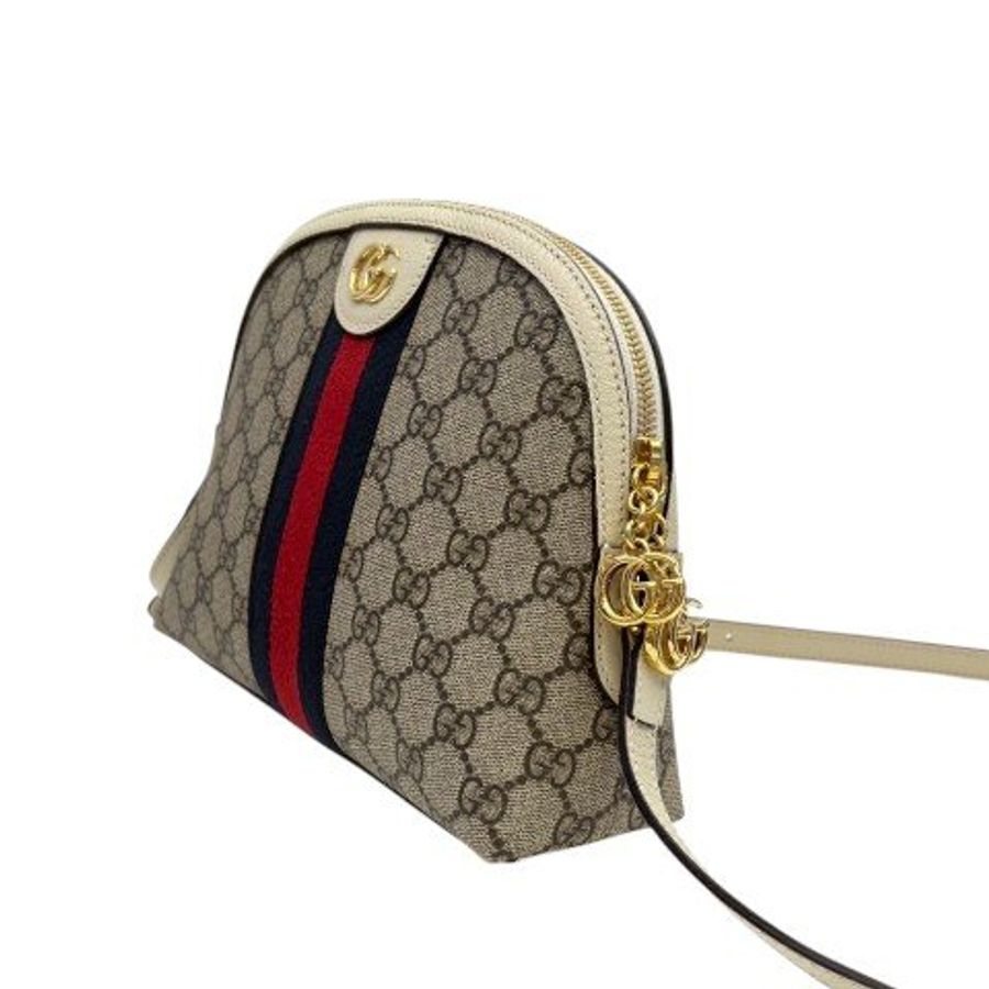 GUCCI Ophidia老花拼白牛皮貝殼包499621-3