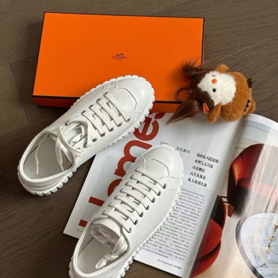 ✨Hermes climb餅乾小白鞋增高休閒鞋,37.5號 全新閒置配件塵袋-2
