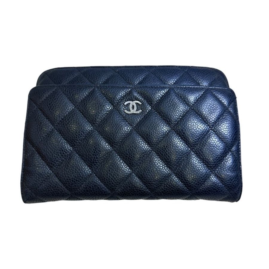 【CHANEL】Caviar 魚子醬皮革 Wallet On Chain 黑色 金扣 WOC 鍊條錢包（二手）F2373-2