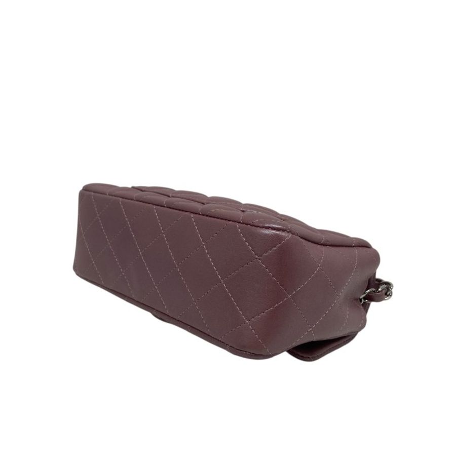 【CHANEL】Classic Flap Bag CF20 粉色 Lambskin 銀扣 迷你口蓋包(二手)J2453-14