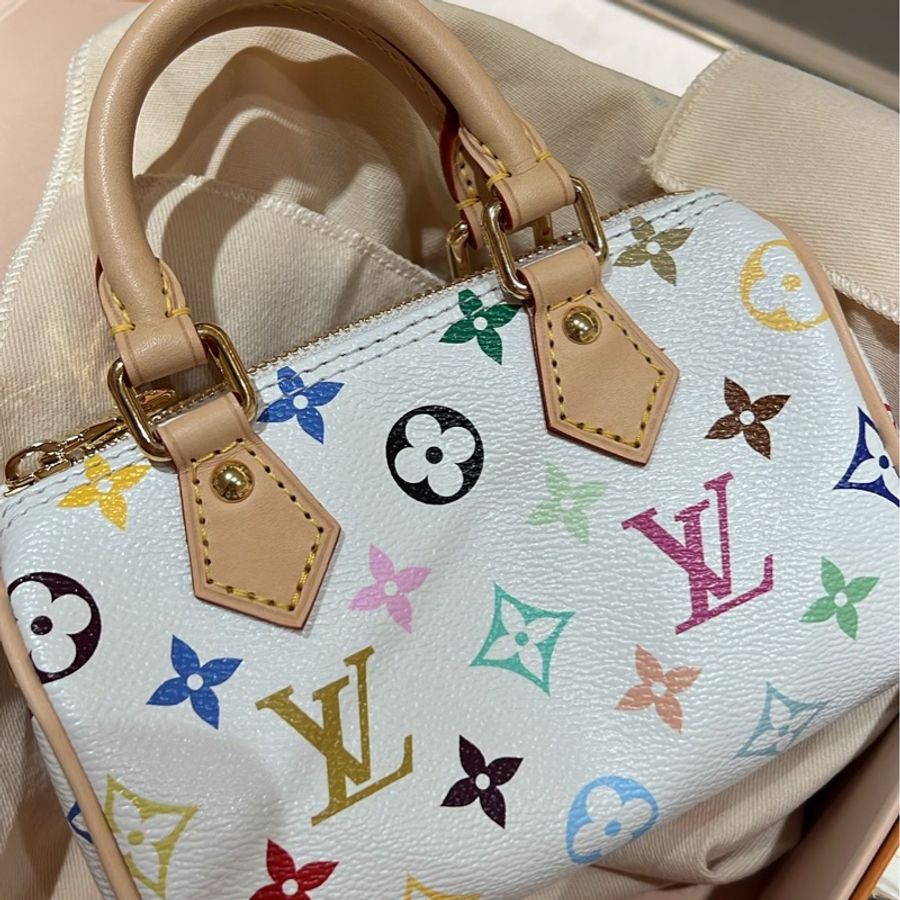Louis Vuitton LV x TM 村上隆 白三彩 Nano Speedy-0