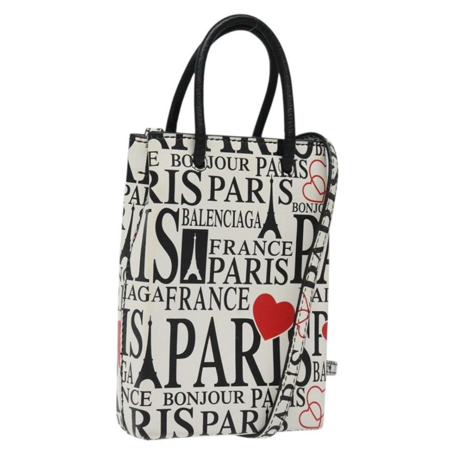 【日本直送】BALENCIAGA 手提包 皮革 兩用 白色 銀色 593826 正品 124781-0