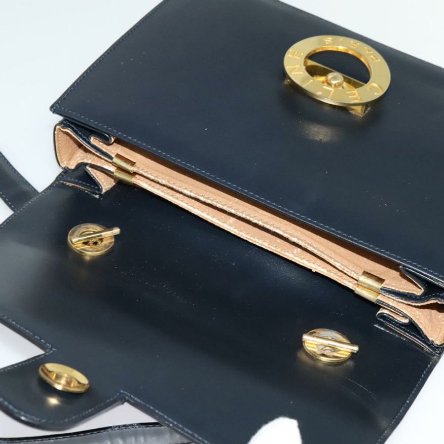 【日本直送】CELINE 圓背包 皮革 海軍藍 金色 正品 126033-9