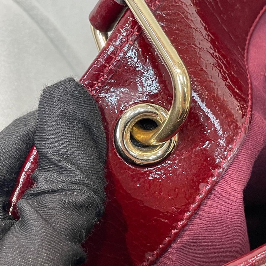 Gucci 古馳 米色老花紅邊手拎包 小Tote Bag X881-43