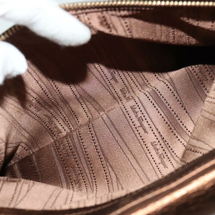 【日本直送】Salvatore Ferragamo Gancini Sofia 手提包 皮革 兩用 棕色 金色 正品 118607-21