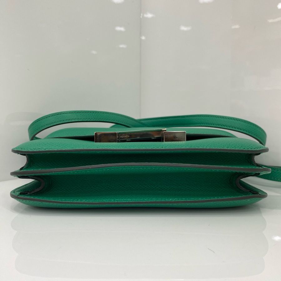 Hermes愛馬仕constance O6帝王綠銀扣康康 19單肩斜挎康康包 epsom,U刻-7