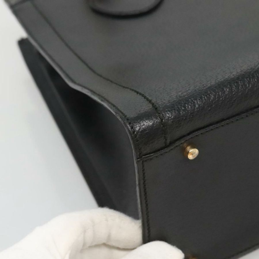 【日本直送】GUCCI 竹節手提包 皮革 黑色 金色 002 1095 0260 Auth mr1335-13