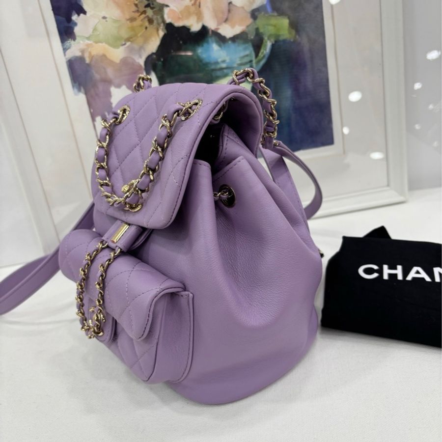 CHANEL香奈兒 24P Duma 淡紫色 牛皮 小號 雙肩包 24年新款!芯片款-3