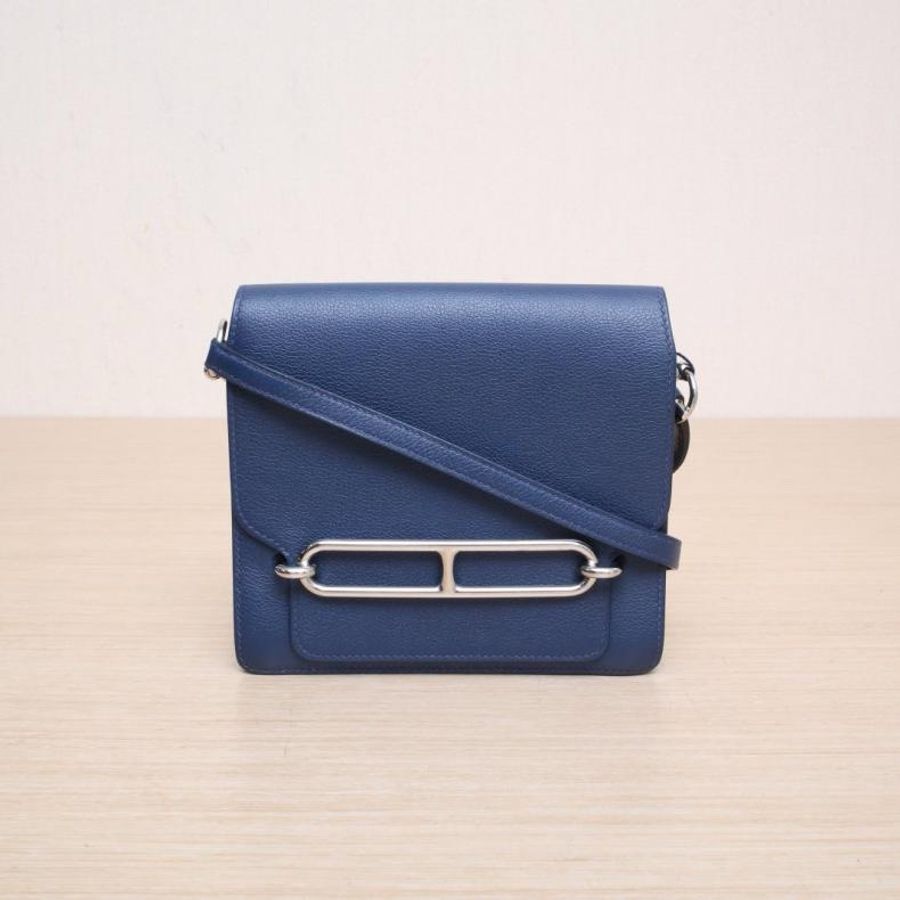 HERMES(愛馬仕) Roulis 豬鼻子 19 2Z午夜藍 EC皮 Y刻 銀扣-0
