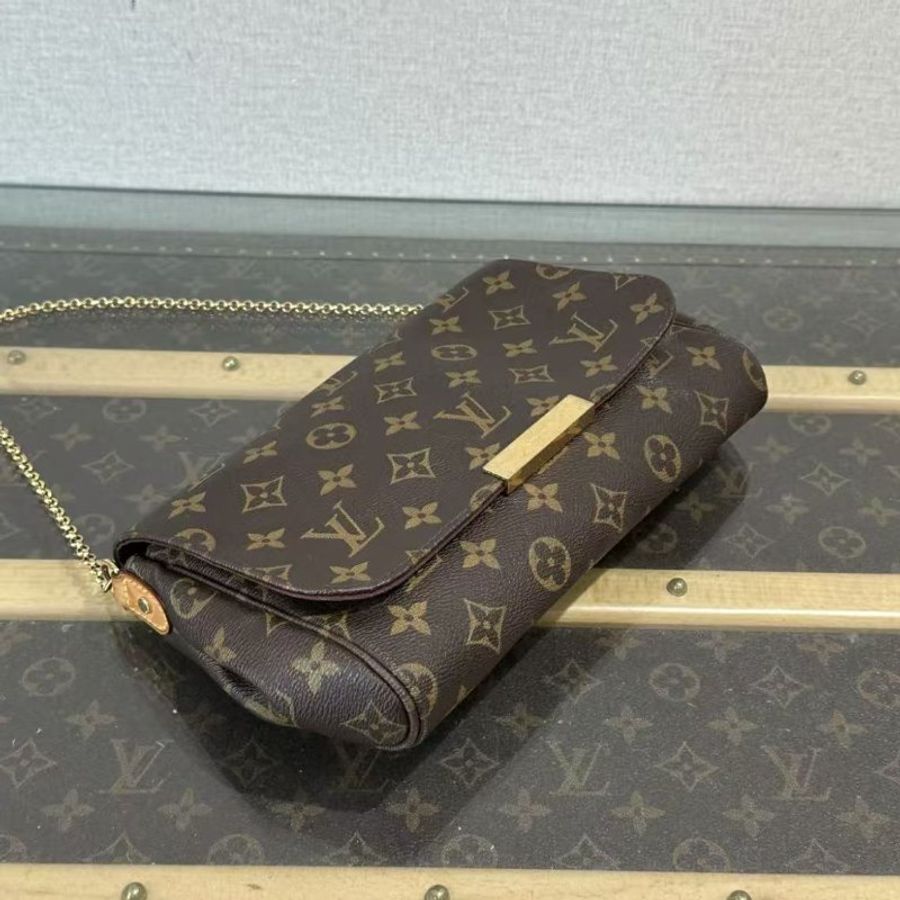 ✨LV 老花favorite 肩背斜背包 24*16*4  98新配件塵袋-3