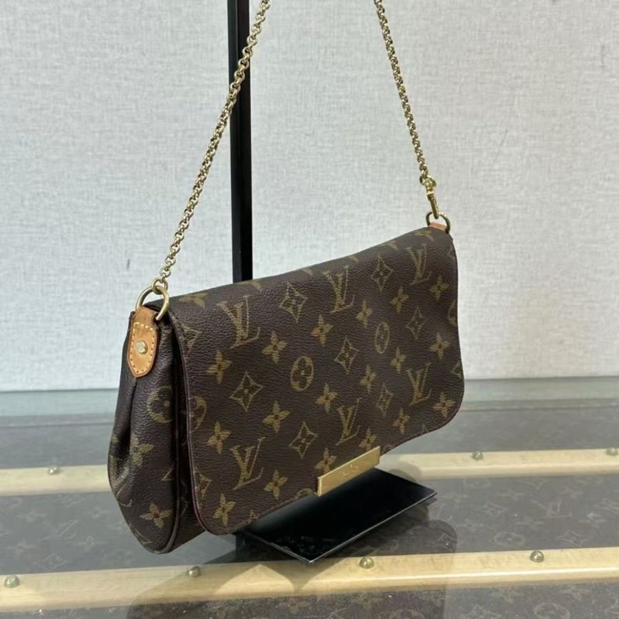 ✨LV 老花favorite 肩背斜背包 24*16*4  98新配件塵袋-5